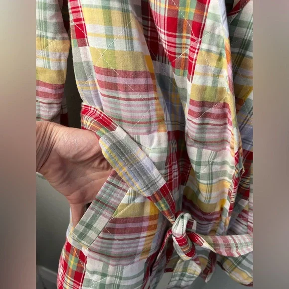 New Cinq à Sept Triss Quilted Organic Cotton Wrap Jacket In Meadow Multi XS
